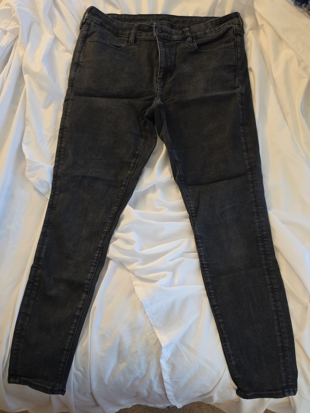 American Eagle Outfitters Black Washed Skinny Jeans, Size 12